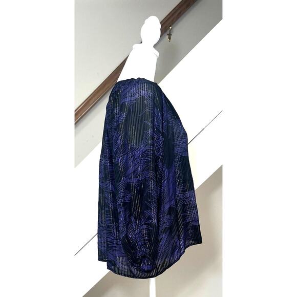 TUCKER Purple Black 100% Silk Top Metalic Thread Sheer (PTP 23 Inches) Size P - Picture 3 of 9